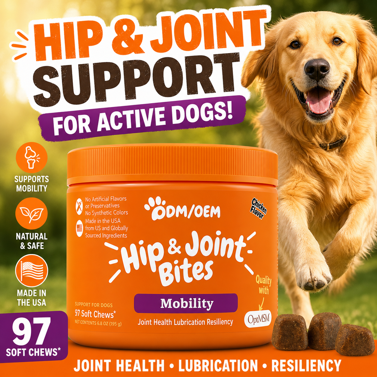 Dog Hip & Joint Support Bites | Improve Mobility Joint Health
