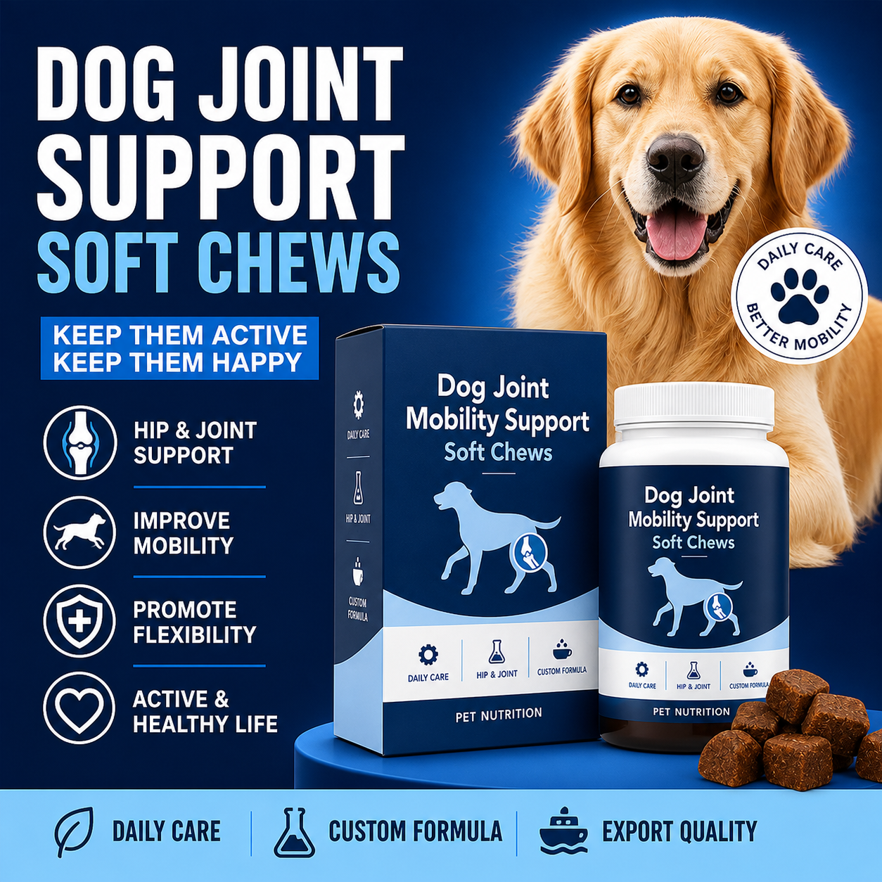 Dog Joint Mobility Support Soft Chews | Daily Hip & Joint Care Supplement