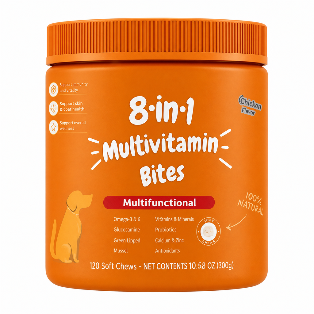 8-in-1 Multivitamin Bites | All-Round Daily Nutrition Chews for Dogs