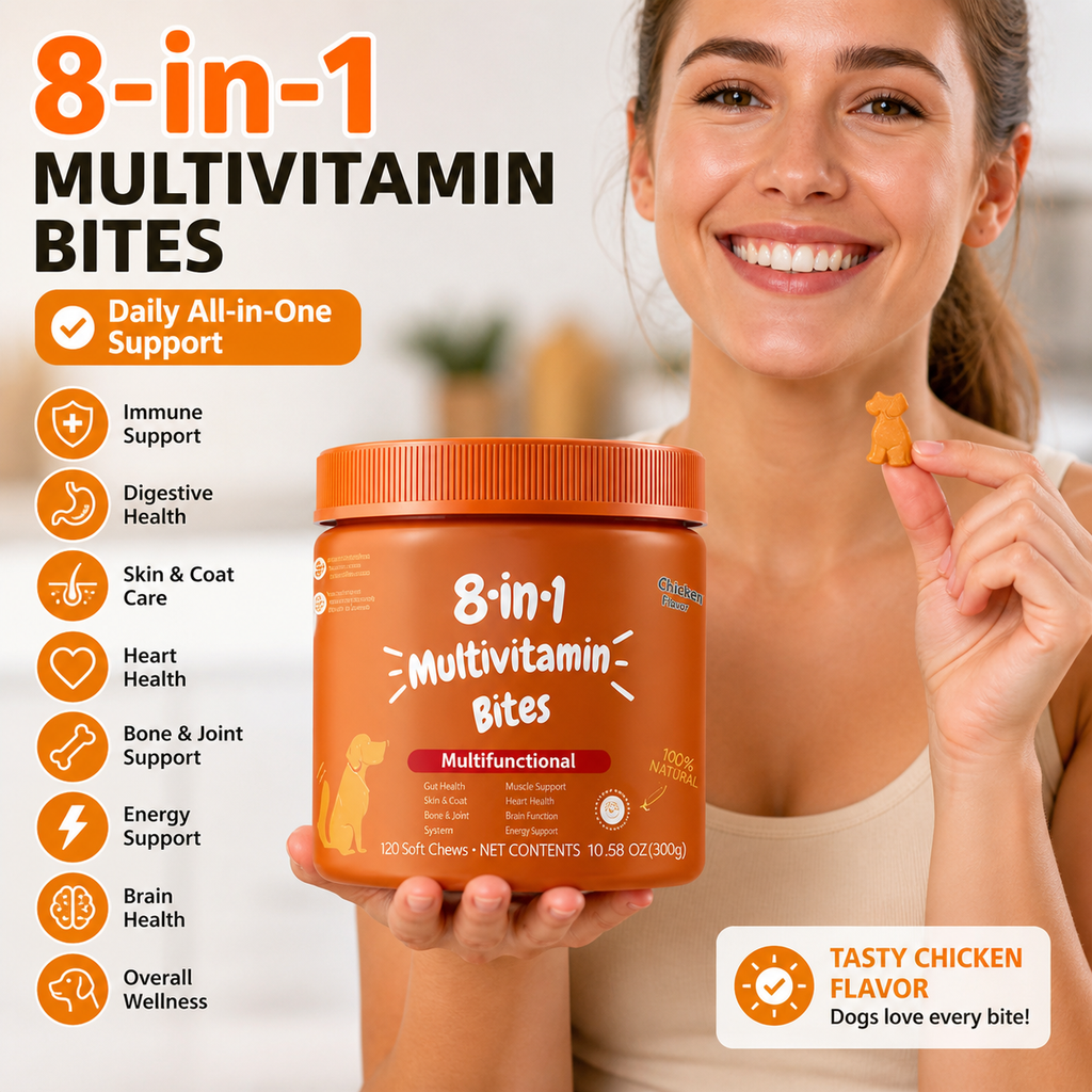 8-in-1 Multivitamin Bites | All-Round Daily Nutrition Chews for Dogs